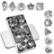 30 Pieces Mini Cookie Cutter Set with Box, Small Stainless Steel Veggie Cutters, Polymer Clay Cutters for Kids, Geometric Set for Biscuit Cutter, Tiny Fruit Cutter